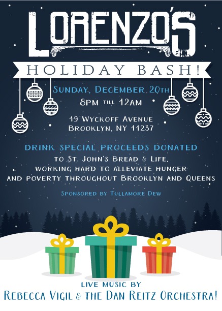 Lorenzo’s Holiday Bash This Sunday: Superb Food, Outstanding Drinks For a Good Cause
