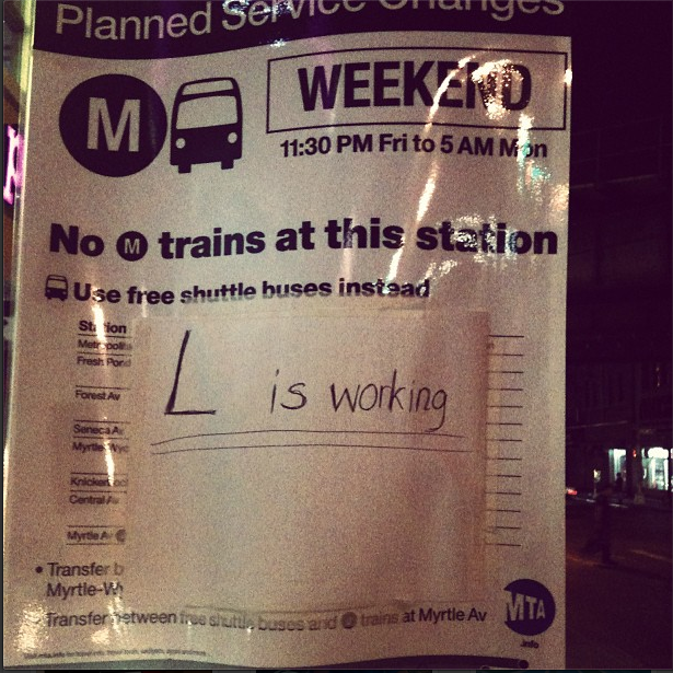 Your Weekly L Train Update: L Is for Lovely! (but M Is for Mediocre)