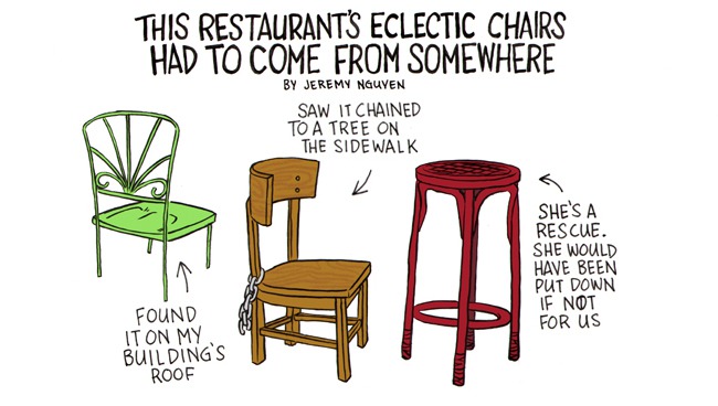 Bushwick’s Restaurants Must Have Gotten Their Eclectic Chairs from Somewhere [COMIC]