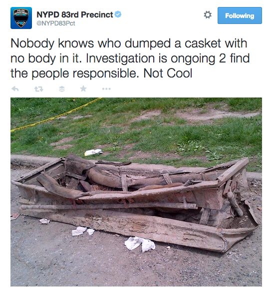 Cops Found a Recently Unearthed Casket with No Body in it in Bushwick