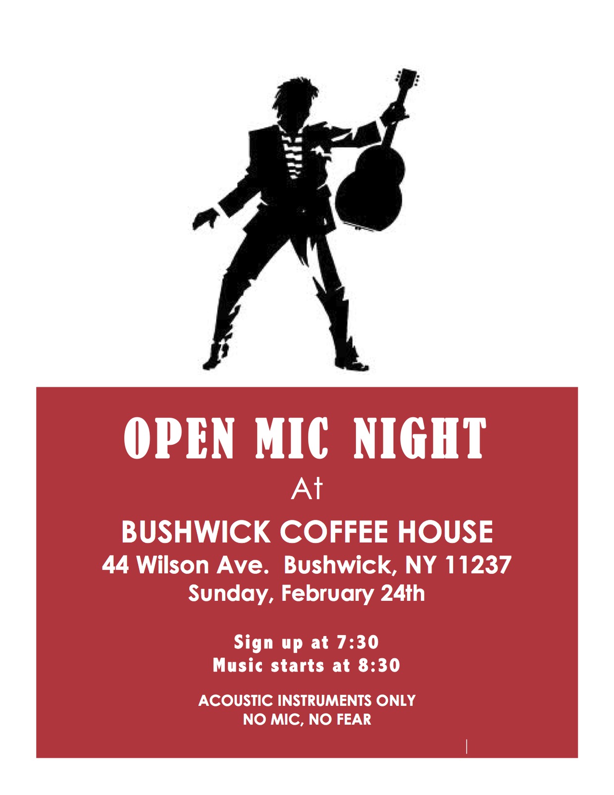 Open Mic at Bushwick Coffee House this Sunday