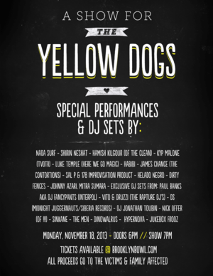 Tonight: Yellow Dogs Benefit Concert at Brooklyn Bowl