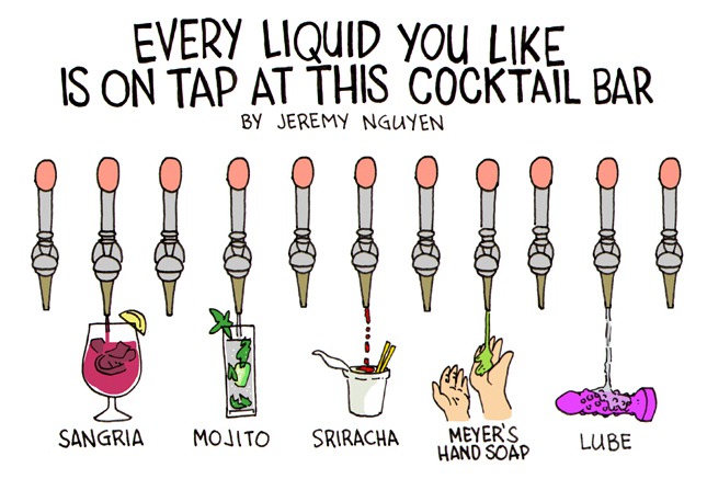 Cocktail Bar in Bushwick Serves Every Liquid You Enjoy on Tap [COMIC]
